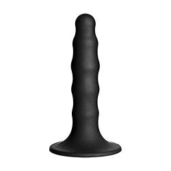 Doc Johnson Vac-U-Lock - Ripple - Silicone - 6.5 in. Long and 1.5 in. Wide - F-Machine, O-Ring Harness, and Vac-U-Lock Harness Compatible Silicone Dildo, Black