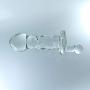 Don Wand Glass Pleasure Plug with Crank, Nubby, Clear Melon