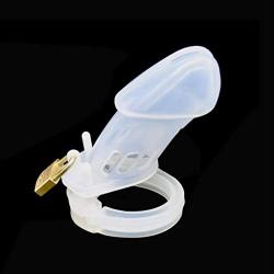 Couple Sěx Toys Slīp-on Toys, Toy Chǎstity Lock Sīliconě Chǎstity Device for Male Adùlts, Adùlt Sěx Toys, The Pěnis is Funny (Color : Clear)