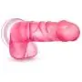 7.75" Soft Realistic Feel Dildo - Cock and Balls Dong - Suction Cup Harness Compatible  - Sex Toy for Women - Sex Toy for Adults (Pink)