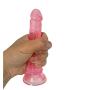 Hands Free Massage Wand Didoes for Adult Women Relax Toys-with Strong Suction Cup- Waterproof Safe PVC Tools -14.5cm (Color : Pink)