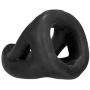 Hunkyjunk Slingshot 3 Ring Teardrop Silicone Blend Cock Ring - Tar Black