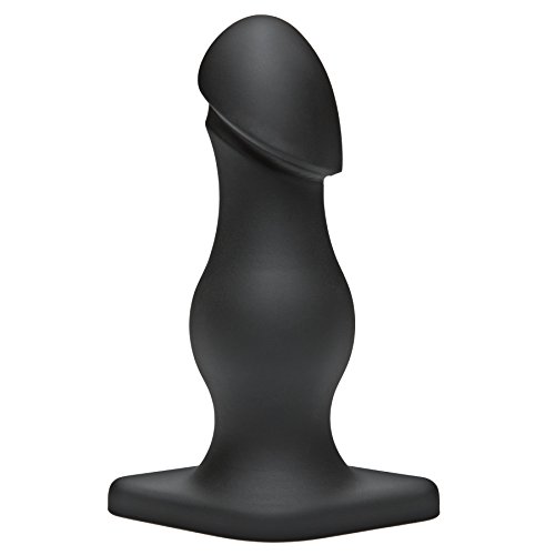Doc Johnson Titanmen - The Rumpy - 6.5 Inch Durable Anal Plug with 6.9 Inch Girth and Phallic Tip - Flared Safety Base - Matte Finish - Butt Plug - Black
