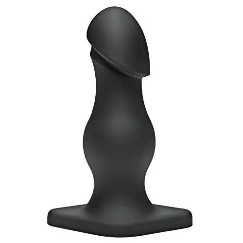 Doc Johnson Titanmen - The Rumpy - 6.5 Inch Durable Anal Plug with 6.9 Inch Girth and Phallic Tip - Flared Safety Base - Matte Finish - Butt Plug - Black