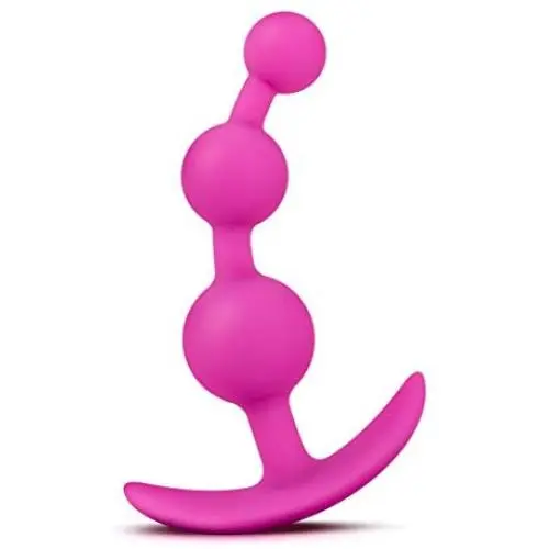 Flexible Three Bead Anal Butt Plug - Platinum Silicone Buttplug - Sex Toy for Women - Sex Toy for Men (Fuchsia) Flexible Three Bead Anal Butt Plug - Platinum Silicone Buttplug - Sex Toy for Women - Sex Toy for Men (Fuchsia)