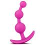 Flexible Three Bead Anal Butt Plug - Platinum Silicone Buttplug - Sex Toy for Women - Sex Toy for Men (Fuchsia)
