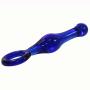 Glow Castle Crystal Glass Pleasure Wand Dildo Penis - Dark blue love