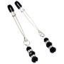Eastern Delights Elite Nipple Clamps, Silver Color with Black Pendant
