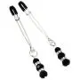Eastern Delights Elite Nipple Clamps, Silver Color with Black Pendant Eastern Delights Elite Nipple Clamps, Silver Color with Black Pendant
