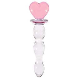 NewMaxer Pink Heart Crystal Glass Pleasure Wand Dildo Penis