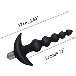 a-YUEYUE Silicone Multispeed Beads Amal Plug Massager for Women Men