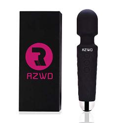 RZWD Wireless Waterproof Electric Wand Massager, Travel Relaxation Massage Tool USB Charging - 20 Times Vibration Mode Relieves Shoulder and Foot Waist Fatigue-Black.