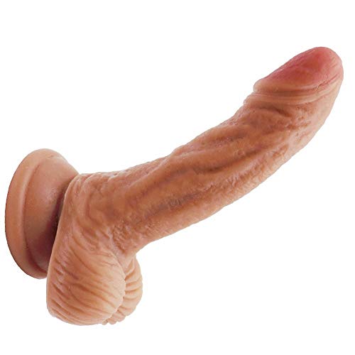 Labibing 6.1 Inch Simulation D-i-CKS Double Layer Silicone Massage with Strong Suction Cup - 100% Waterproof Labibing