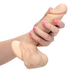 CalExotics Emperor Ballsy – PureSkin Pegging Dildo with Suction Cup Base – Hand Sculpted Waterproof Probe with Moveable Balls - Ivory