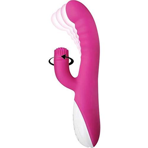 Rockin G Rabbit Spinning Clitoral Stimulator Silicone Rechargeable Vibrator Pink
