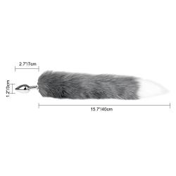 UTIMI Butt Plug 15.7" Fox Tail Stainless Steel Anal Stopper Cosplay Plug Smooth Anus Sex Toy for Women(Faux)