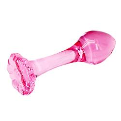 Eastern Delights 4.1 Inches Pink Glass Pleasure Wand, Small for Beginner Starter Anal Sex Play