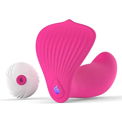 Silicone Wireless Massager with Remote Control, IP67 Waterproof,10-Speed and USB Charging (Red)