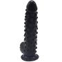 FAAK Silicone Bumpy Dildo G-Spot Novelties Female Masturbator Soft Flexible Adult Toy Cock with Suction Base Waterproof (Black)