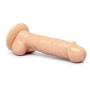 Realistic Soft Dildo 6.5 Natural Penis with Suction Cup by Healthy Vibes, Strap on Harness Compatible Anal Dong with Balls for Beginners, Women, Men, and Couples
