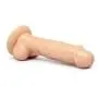 Realistic Soft Dildo 6.5 Natural Penis with Suction Cup by Healthy Vibes, Strap on Harness Compatible Anal Dong with Balls for Beginners, Women, Men, and Couples