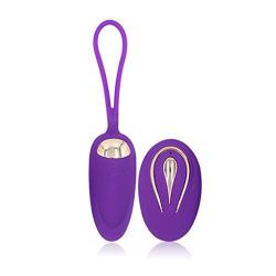 WEI EI 12 Frequencies Wireless Remote Control Multi-Modes Powerful Bullet Vib USB Rechargeable Waterproof C-Stimulator for Women (Deep Purple)