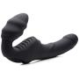 Strap U Slim Rider Ribbed Vibrating Silicone Strapless Strap On