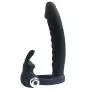 OUYAWEI 7 Speed Waterproof Vibrating Penis Ring Double Penetration Cock Ring Anal Dildo Butt Plug