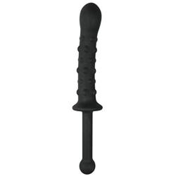 Brave669 Women Men Silicone Flexible G-spot Butt Plug Stick Massager Toy - Black