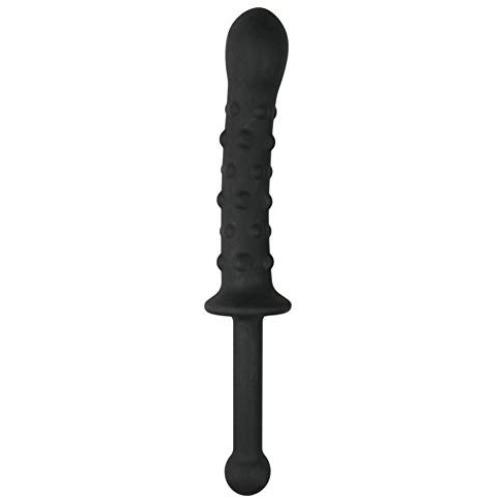 Brave669 Women Men Silicone Flexible G-spot Butt Plug Stick Massager Toy - Black