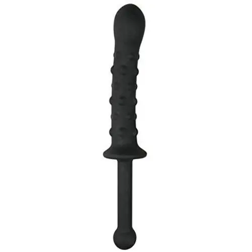 Brave669 Women Men Silicone Flexible G-spot Butt Plug Stick Massager Toy - Black