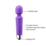 Wand Massager Waterproof USB Rechargeable Cordless Massager with 8 Speeds 20 Modes, Whisper Quiet, Waterproof, Handheld for Neck Shoulder Back Body Muscles Aches Sports Recovery – Purple by Shealth