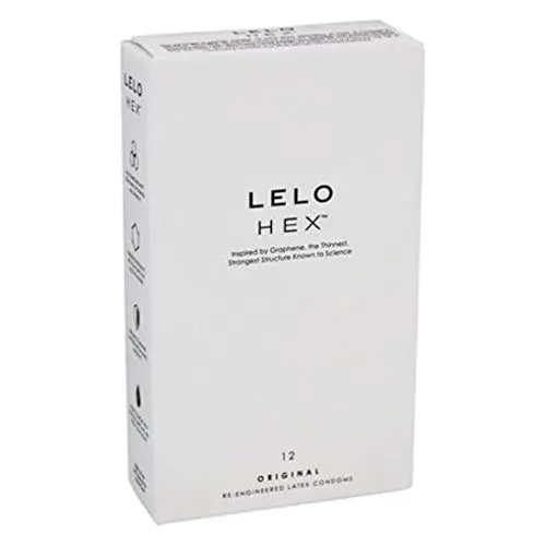 HEX Lelo Luxury - The Re-engineered Condoms With Unique Hexagonal Structures, Original, 12 Pack
