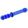 Wowlife Super Long Strong Sex Stimulator Blue Glass Dotted Dildo Dilddo Anal Plug for Women Crystal Masturbator for Moman Glass Pleasure Wand Double Head Design for G-spot Stimulation
