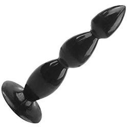 zhiounny Amal Plug Silicone Butt Pug Didlo G Spotter Beads Stimulation Enhancer Six Toys for Women Men Couples (Black)