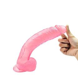 Full 100% Silicone 12 Inch Soft Toy with Suction Cup Base Great for Beginners Toys Friction Attrition - Pink - Biyenanian1.2