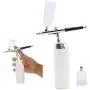 Pinkiou Rechargeable Portable Makeup Airbrush Kit with Mini Air Compressor Big Capacity Ink Cup Spray Pen for Tattoo Nail Art Face Paint Cake Deraction Coloring(Large Capacity, 18-0137)