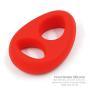 Lesige Dual Loops Cock Ring Stimulation Penis Ring, Super Soft Stretching Silicone Love Ring Sex Toy for Men and Couple Pleasure (Red)