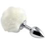 Sexbaby Small Size Butt Plug-Stainless Steel Metal Butt Plug Sexual Anus Rabbits Tail Anal Sex Toys for Women Fun Sex Games