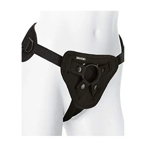 Doc Johnson Vac-U-Lock - Supreme Harness with Vibrating Plug and Wireless Remote - Compatible with All Vac-U-Lock Dildos - Accommodates Up-to 69&quot Waist - Black