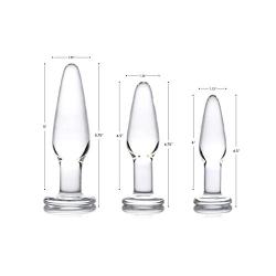 Dosha 3 Piece Glass Anal Plug Kit