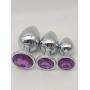 Purple gem -3 PCS - Stainless Steel Gem Anales B~UT @ T Plugs Set Coach Toys, Personal Game Massager for Men and Women Lovers
