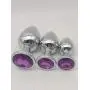 Purple gem -3 PCS - Stainless Steel Gem Anales B~UT @ T Plugs Set Coach Toys, Personal Game Massager for Men and Women Lovers