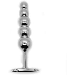 NewMaxer Metal 5 Beads Stainless Steel Anal Toy Butt Plug Anal Thruster Plug