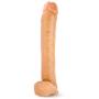 14" Extra Long Thick Realistic Dildo - Monster Cock and Balls Dong - Suction Cup Harness Cup - Sex Toy for Women - Sex Toy for Adults (Beige)