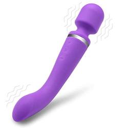 Upgraded Powerful Rechargeable Handheld Wand Massager, Waterproof with 8 Powerful Multi Speed, 20 Strong Patterns, Rechargeable Body Handheld Massager for Muscle Aches and Sports Recovery, Purple