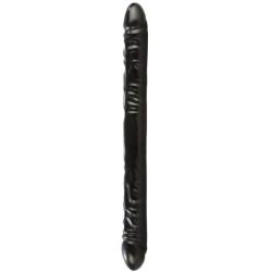 California Exotics Veined Double Dildo, Black, 18 Inches