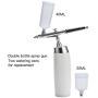 Pinkiou Rechargeable Portable Makeup Airbrush Kit with Mini Air Compressor Big Capacity Ink Cup Spray Pen for Tattoo Nail Art Face Paint Cake Deraction Coloring(Large Capacity, 18-0137)