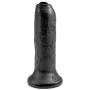 King Cock 6"" Uncut Dildo, Black, Flexible Shaft & Foreskin with Suction Base, USA Made, Pipedream