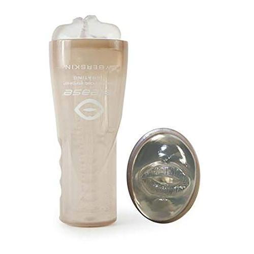 Cyberskin Release Deep Throat Stroker, Clear, Vibrating, Male Masturbators Cup Sex Toys Waterproof Penis Masturbation, 1.06 Pound